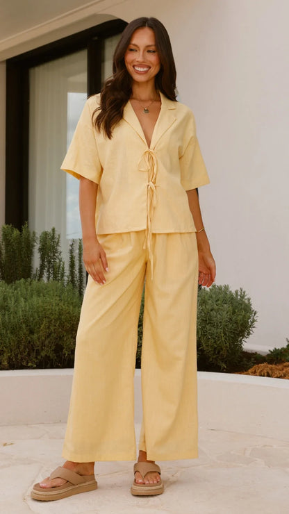 Lexi Linen Pants Baby Yellow