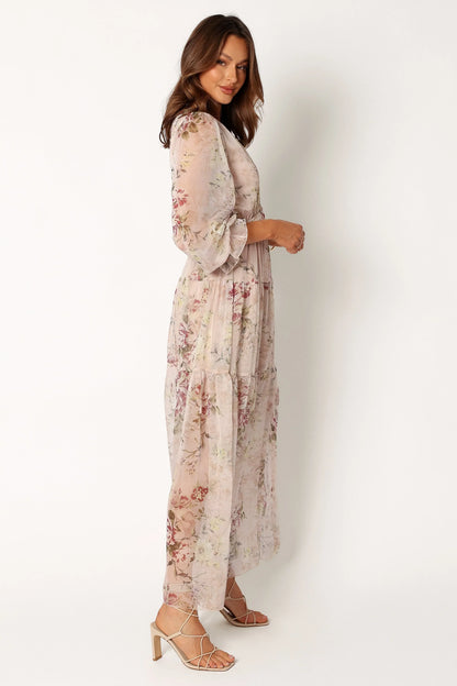 Maria Long Sleeve Maxi Dress Cream