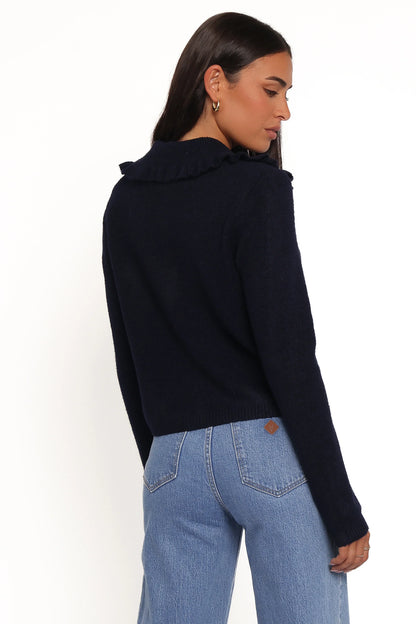 Carmello Frill Collar Cardigan Navy