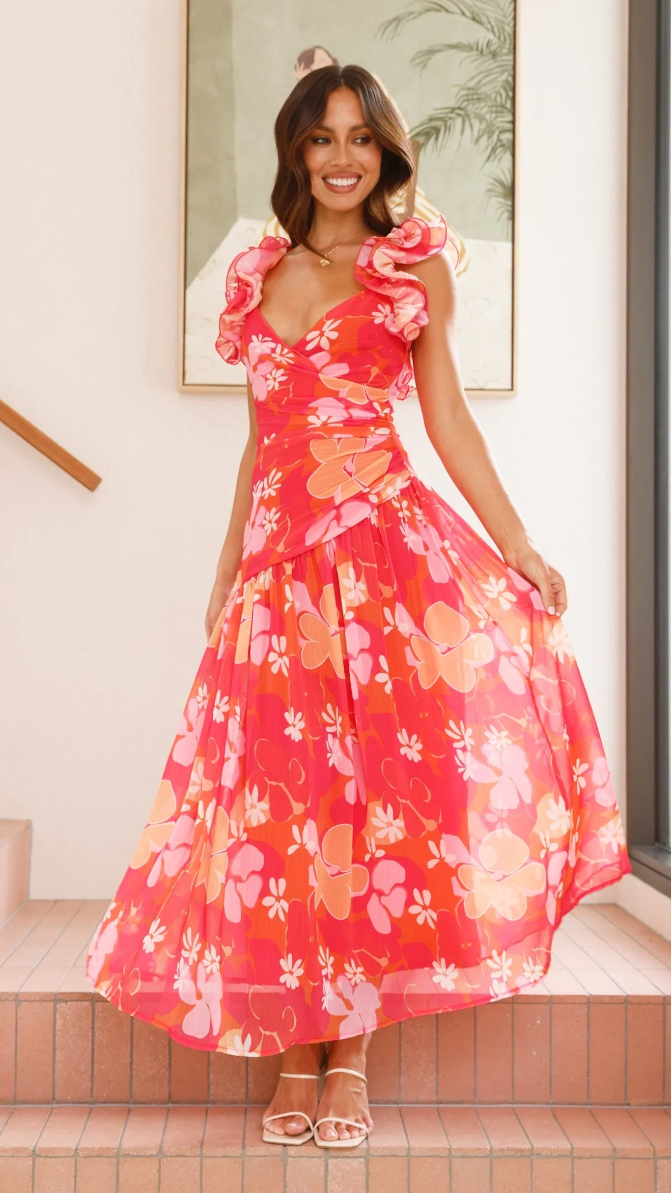 Alma Maxi Dress Blood Orange
