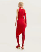 Jaw dropping asymmetric red midi dress Xo Xo