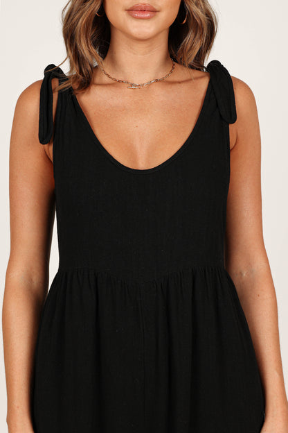 Ayla Linen Jumpsuit Black