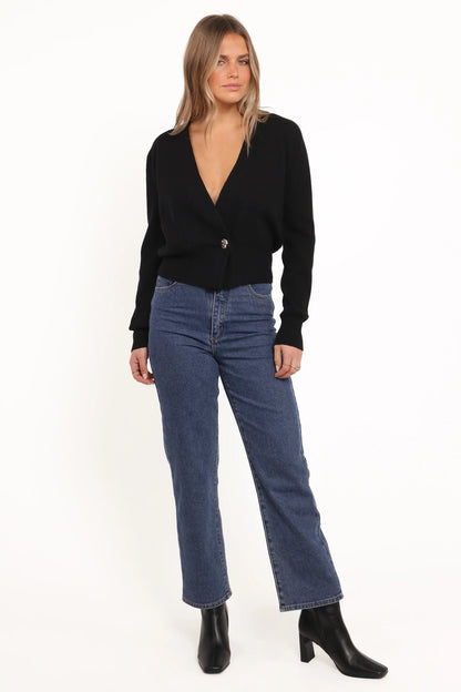 Caterina Button Cardigan Black