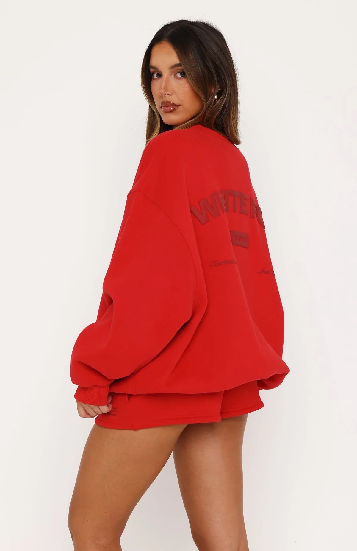 Studio 17 Raven Oversized Drop Shoulder Sweater Red