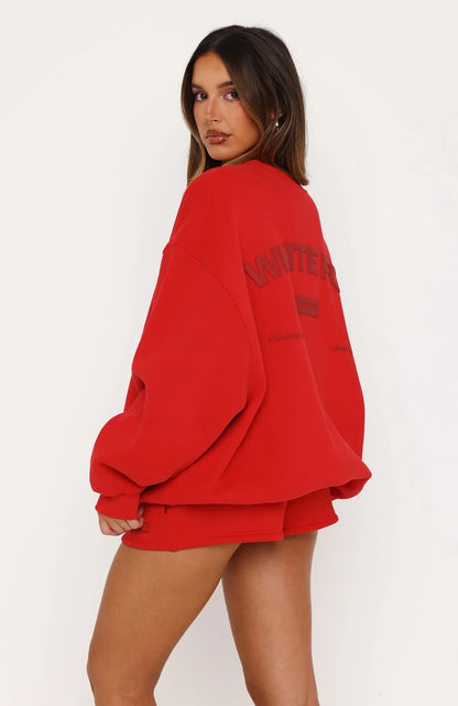 Studio 17 Raven Oversized Drop Shoulder Sweater Red