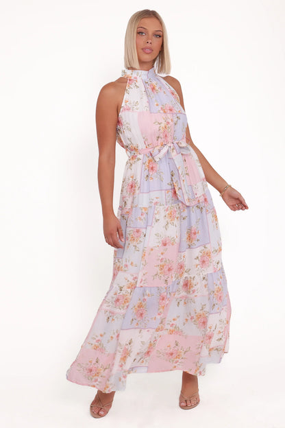 Caroline Maxi Halter Dress Multi Floral