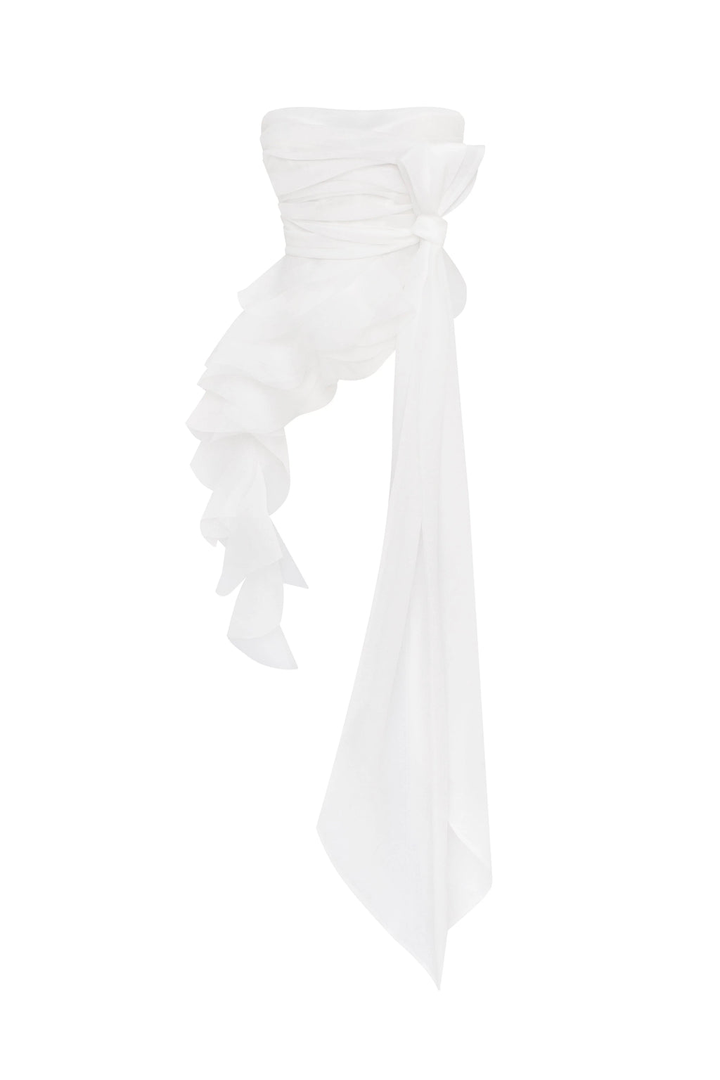 Dreamy blouse with meringue flounces in white Midnight Walk