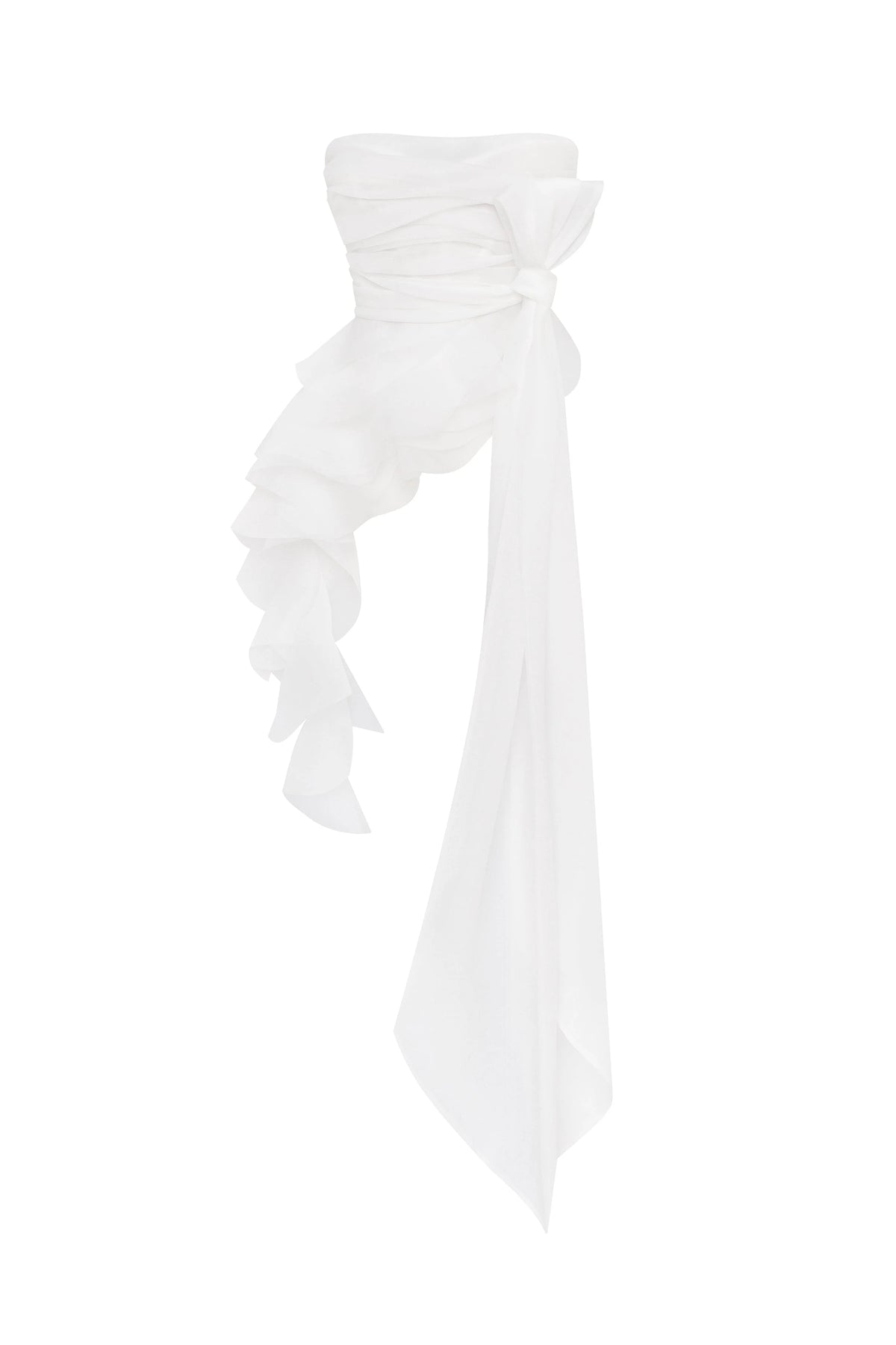 Dreamy blouse with meringue flounces in white Midnight Walk