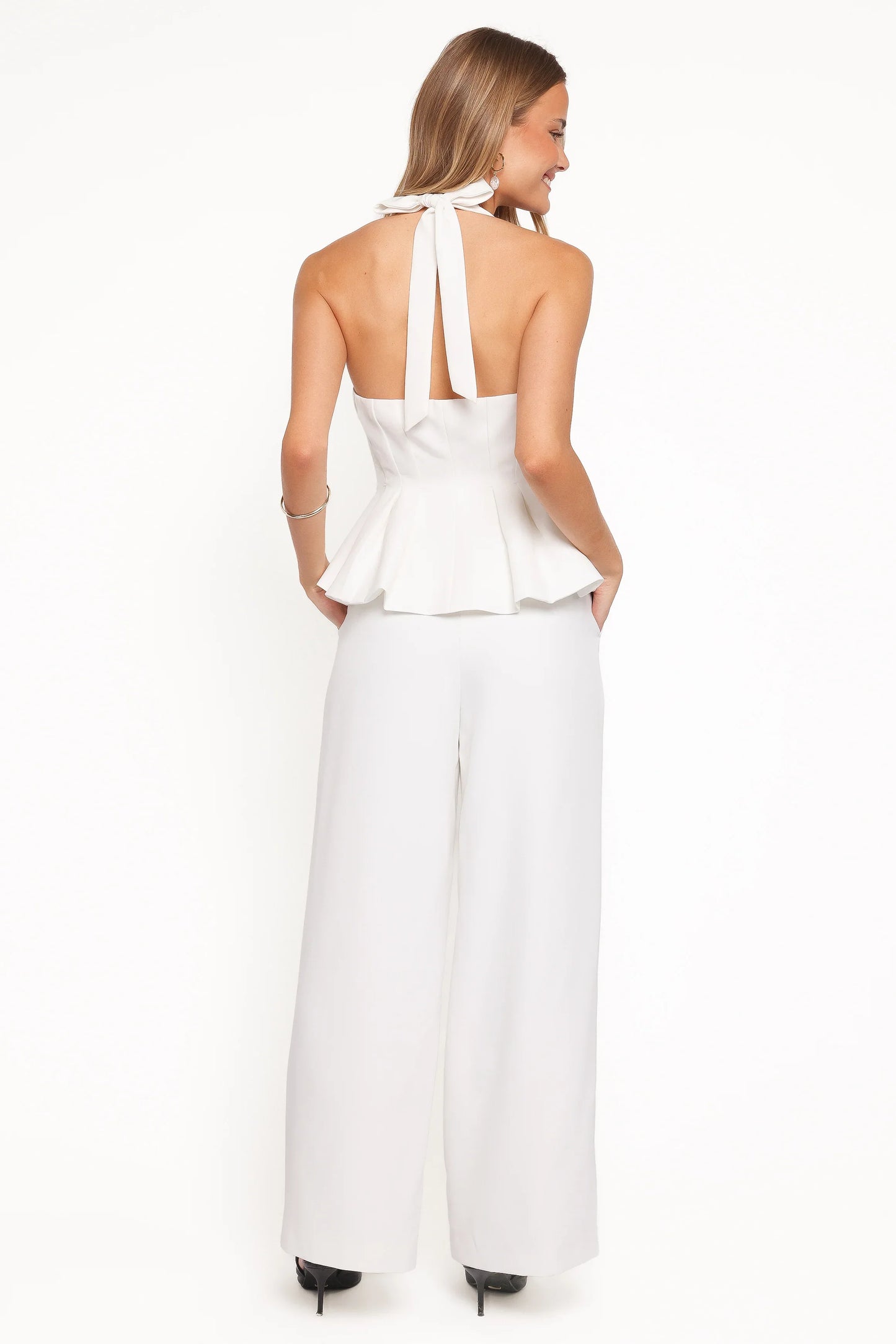 Odelia Halter Vest Pant Set White