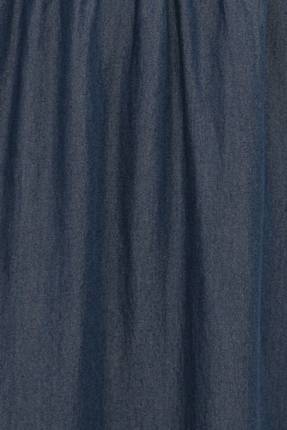 Steele Puff Sleeve Midi Dress Dark Denim