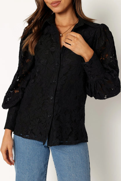 Tadeo Lace Shirt Black