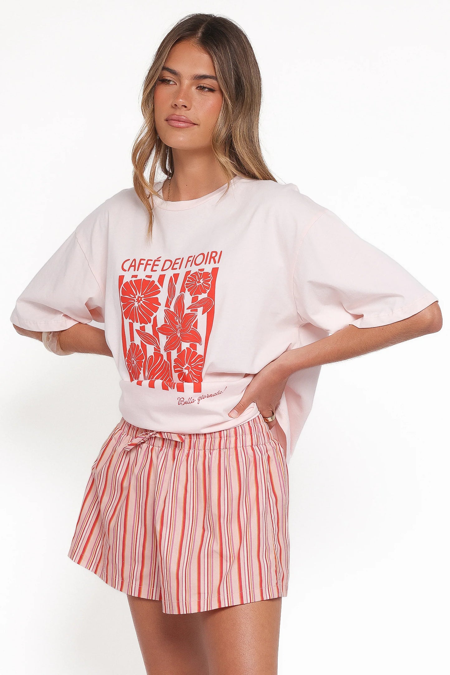 Mattina Shorts Peach Stripe