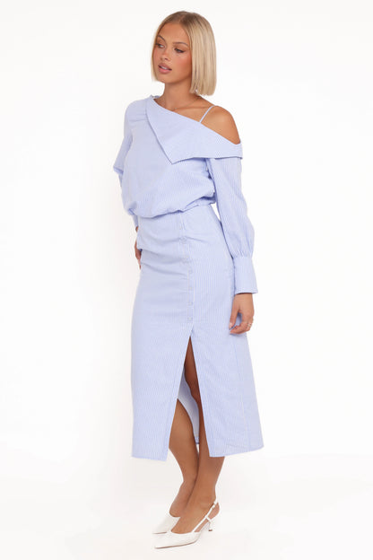 Broderick Midi Dress Blue Stripe