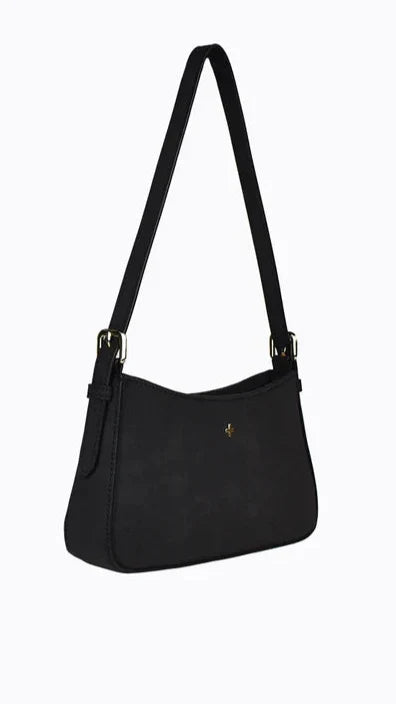 Lilu Shoulder Bag Black Suede
