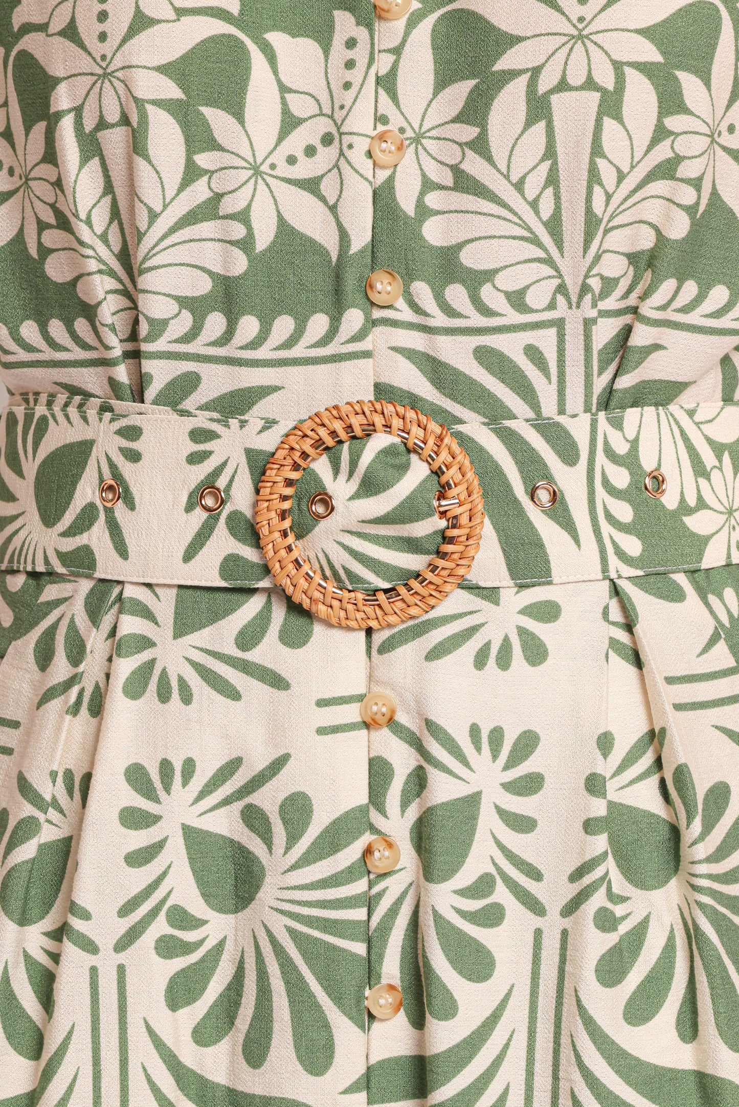 Preston Midi Dress Green Floral