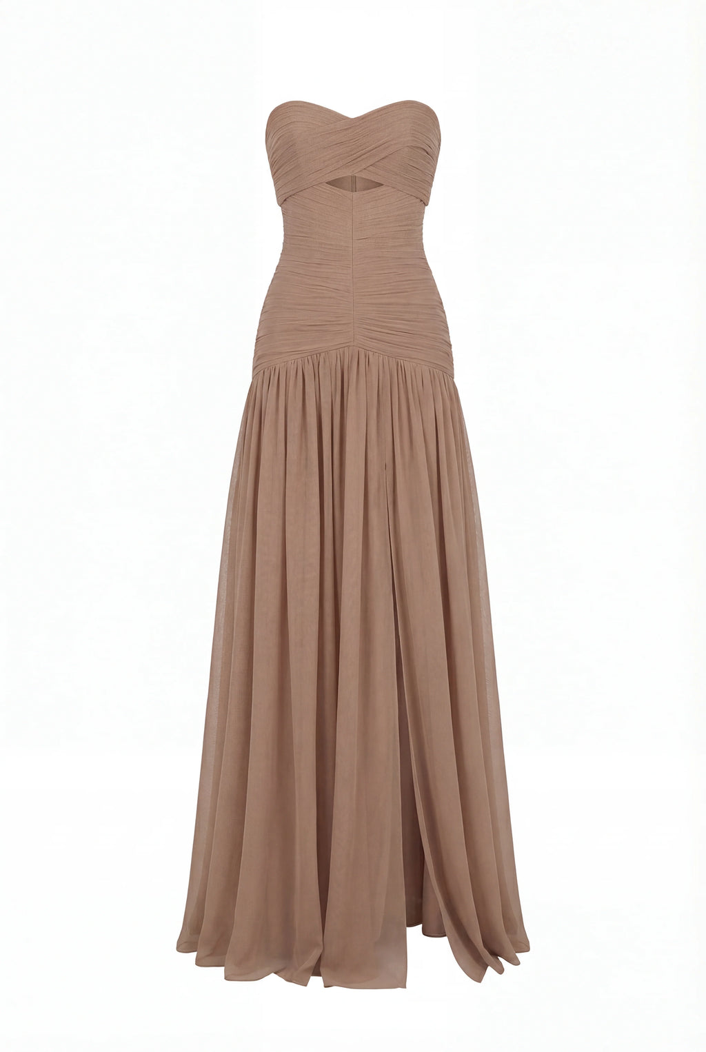 Maxi Dress in Italian Mesh with Corset Bodice