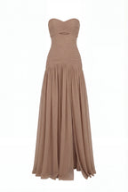 Maxi Dress in Italian Mesh with Corset Bodice