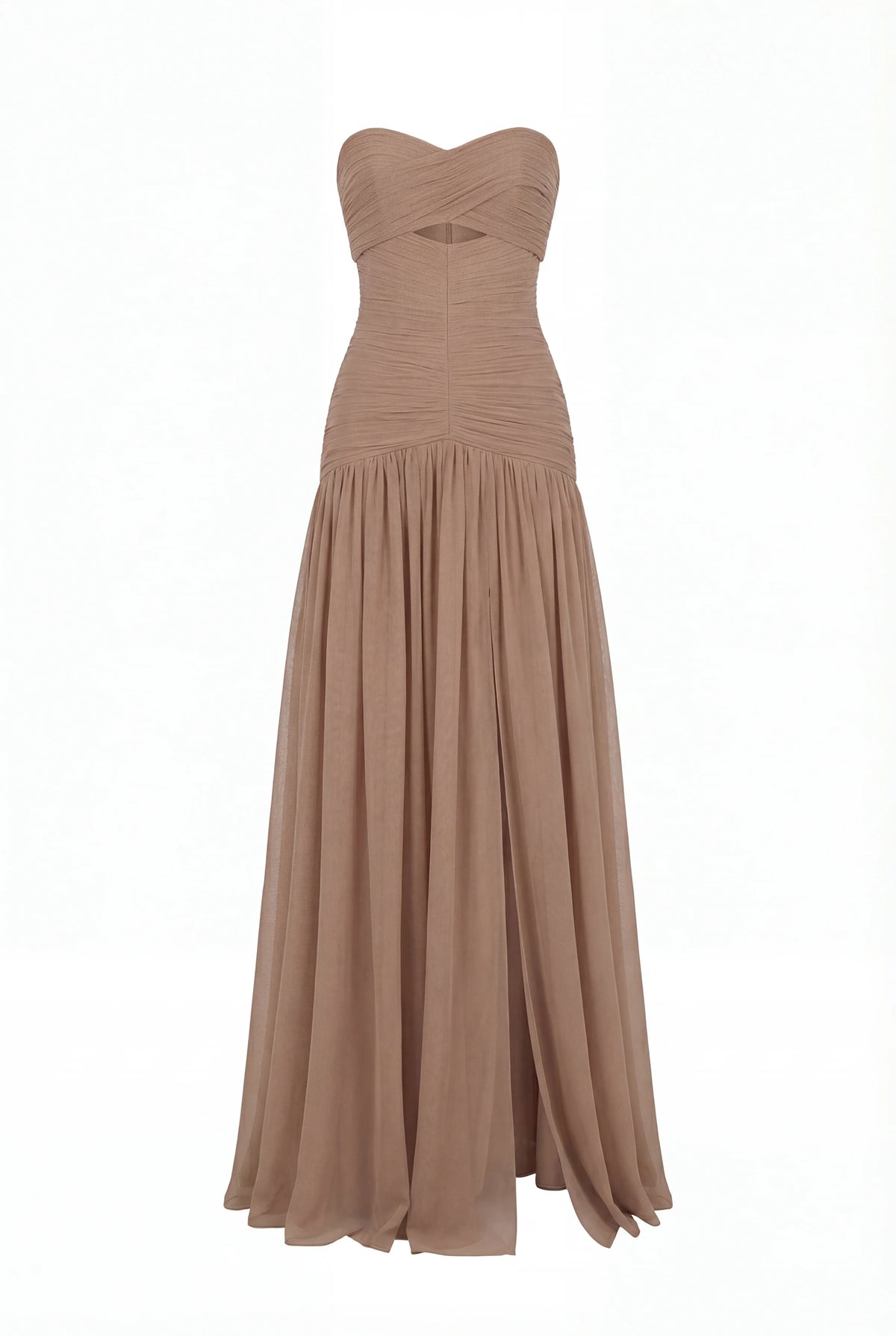 Maxi Dress in Italian Mesh with Corset Bodice