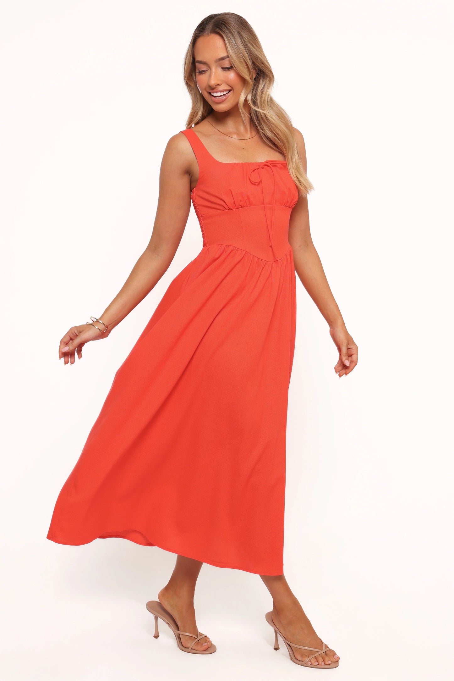 Kinslee Midi Dress Coral