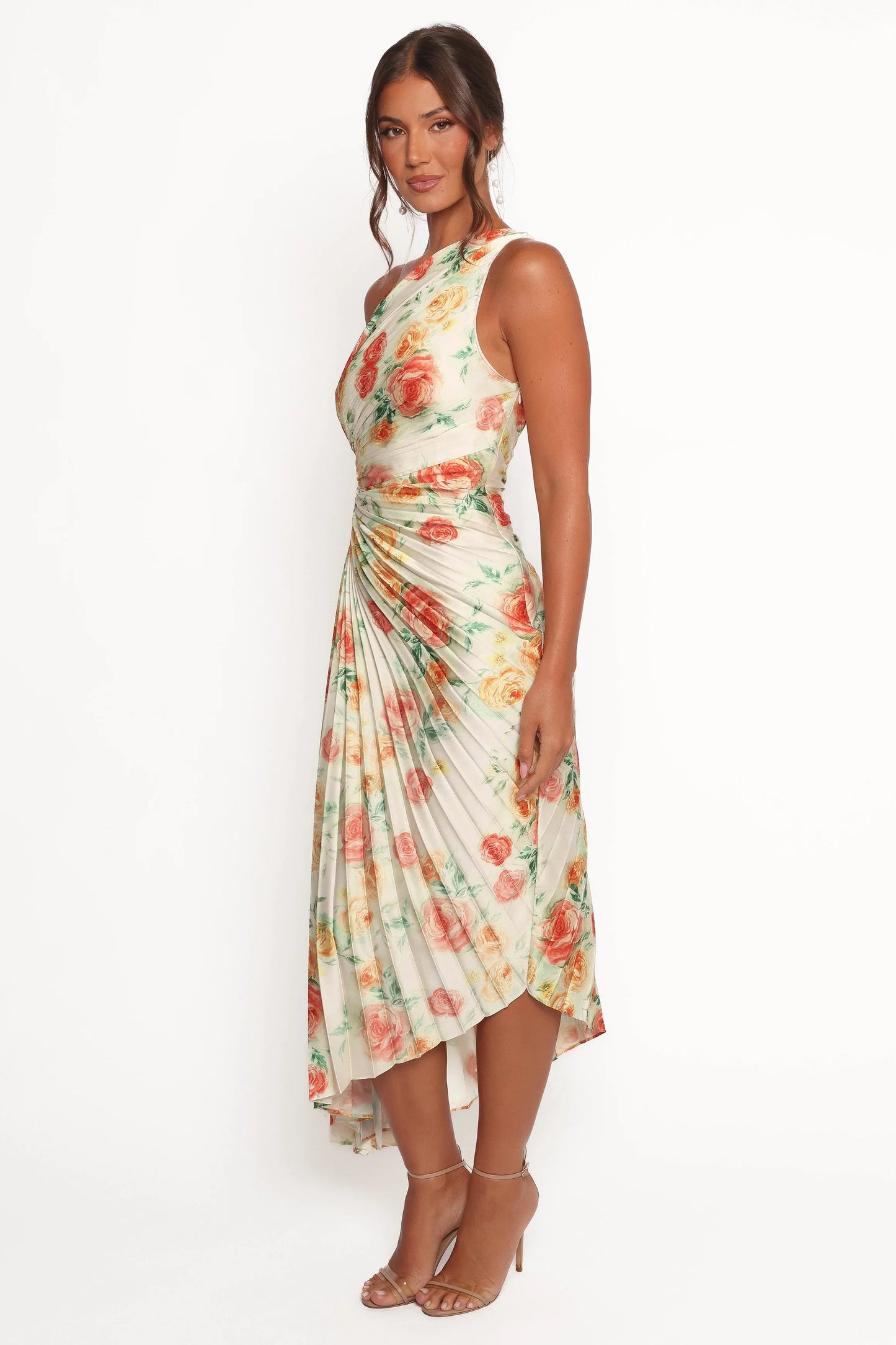 Kleo One Shoulder Maxi Dress Yellow Floral