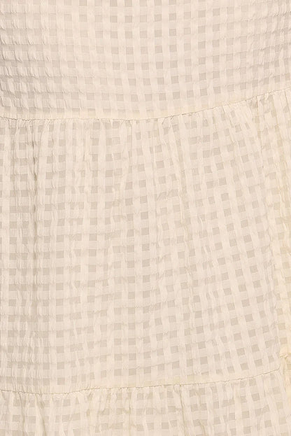 Farica Gingham Midi Skirt Cream