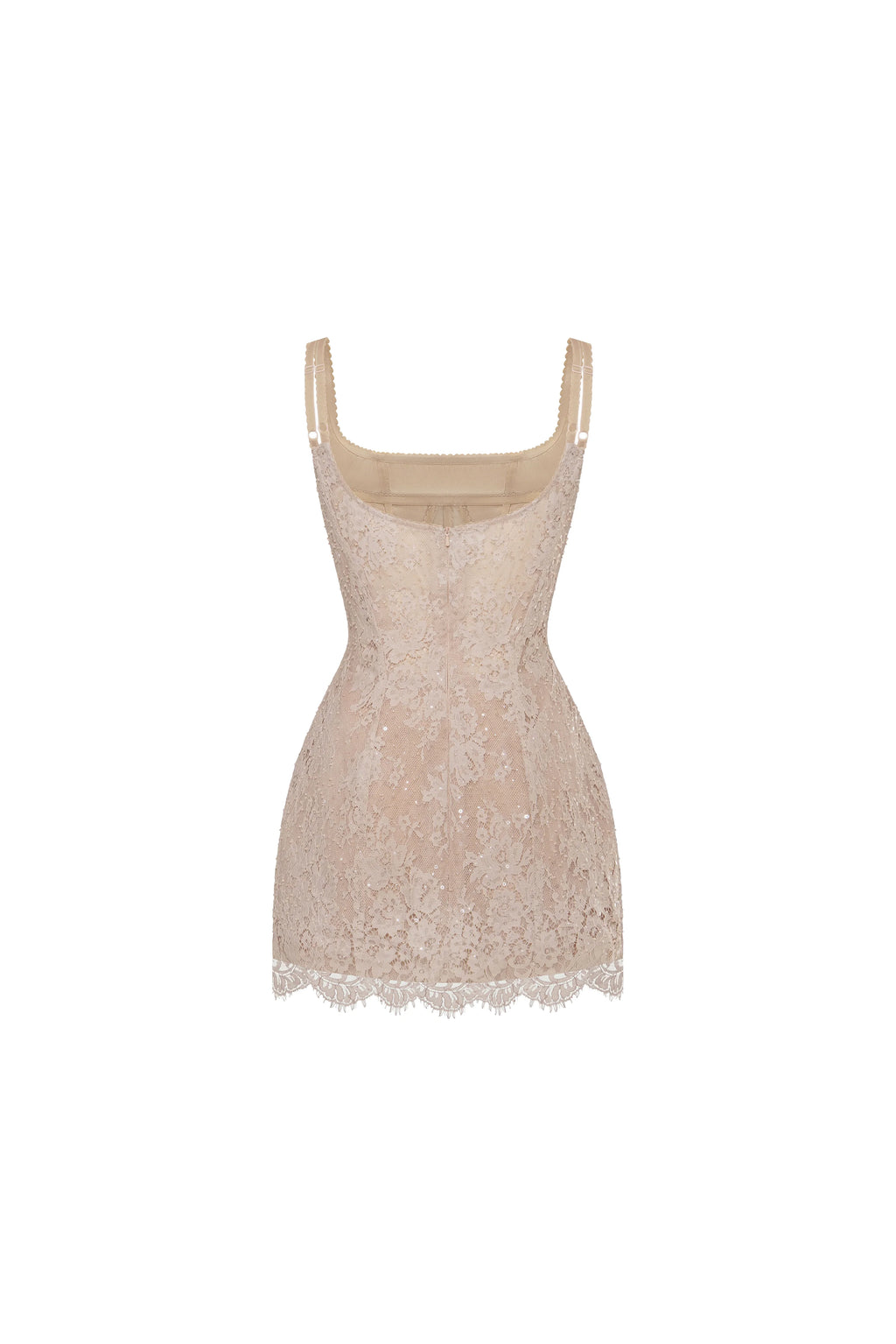 Beige corset mini dress