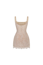 Beige corset mini dress
