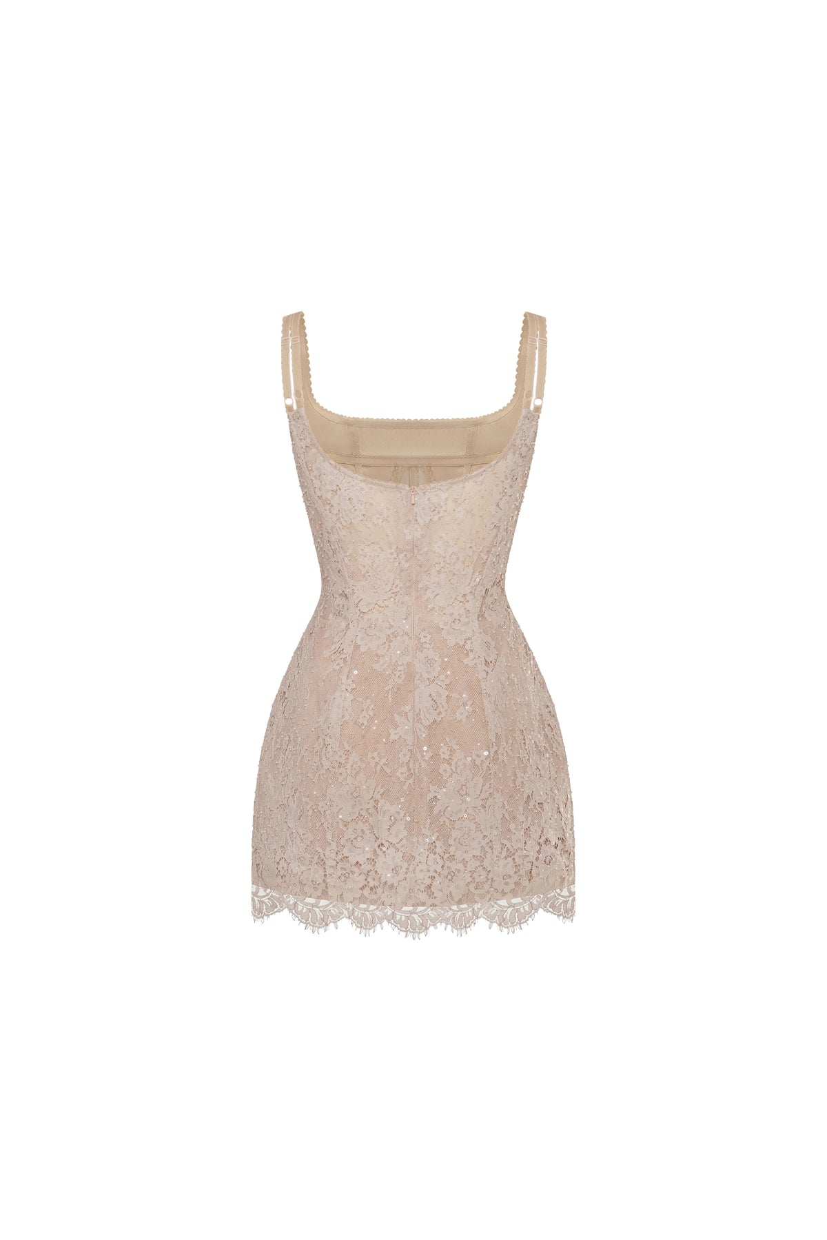 Beige corset mini dress