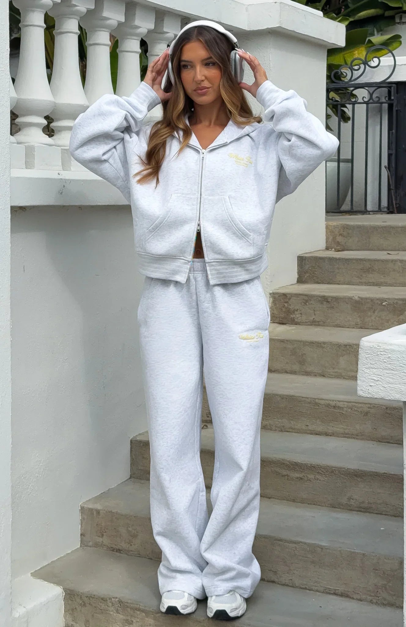 Verano Sixteen Lilia Wide Leg Sweatpants Grey Marle