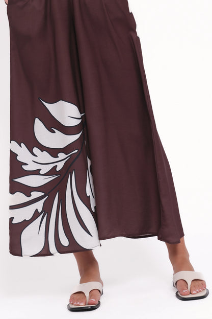 Delfina Jumpsuit Brown Palm