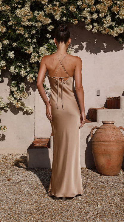 Chiara Maxi Dress Latte