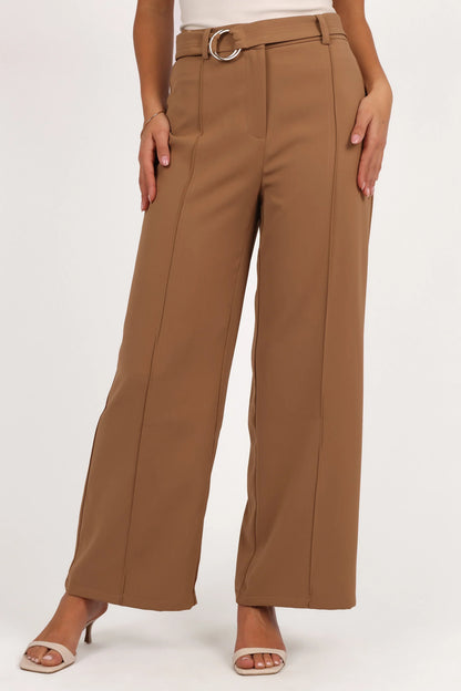 Elaine Belted Pant Mocha