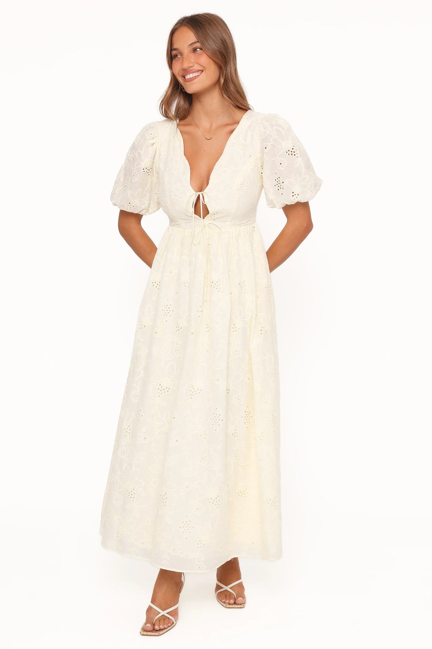 Karla Maxi Dress Butter Yellow Broderie