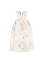 Pink peony corset midi dress Garden of Eden