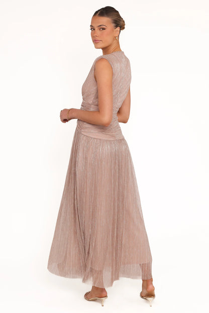 Cara Maxi Dress Rose Gold