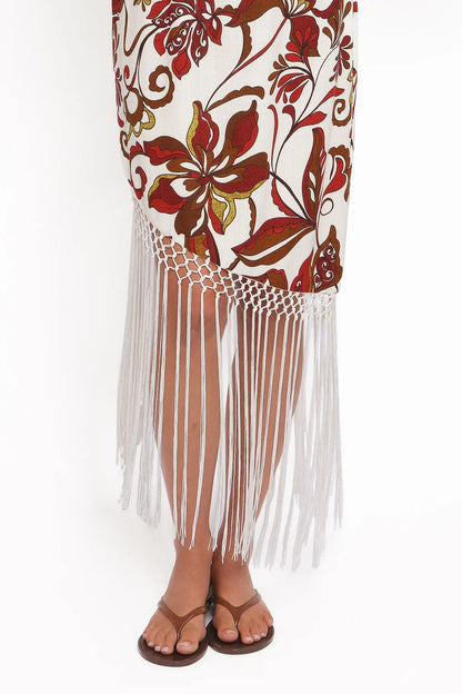 Aquarius Midi Dress Brown Floral