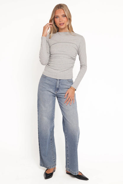 Nissa Long Sleeve Top Heather Grey