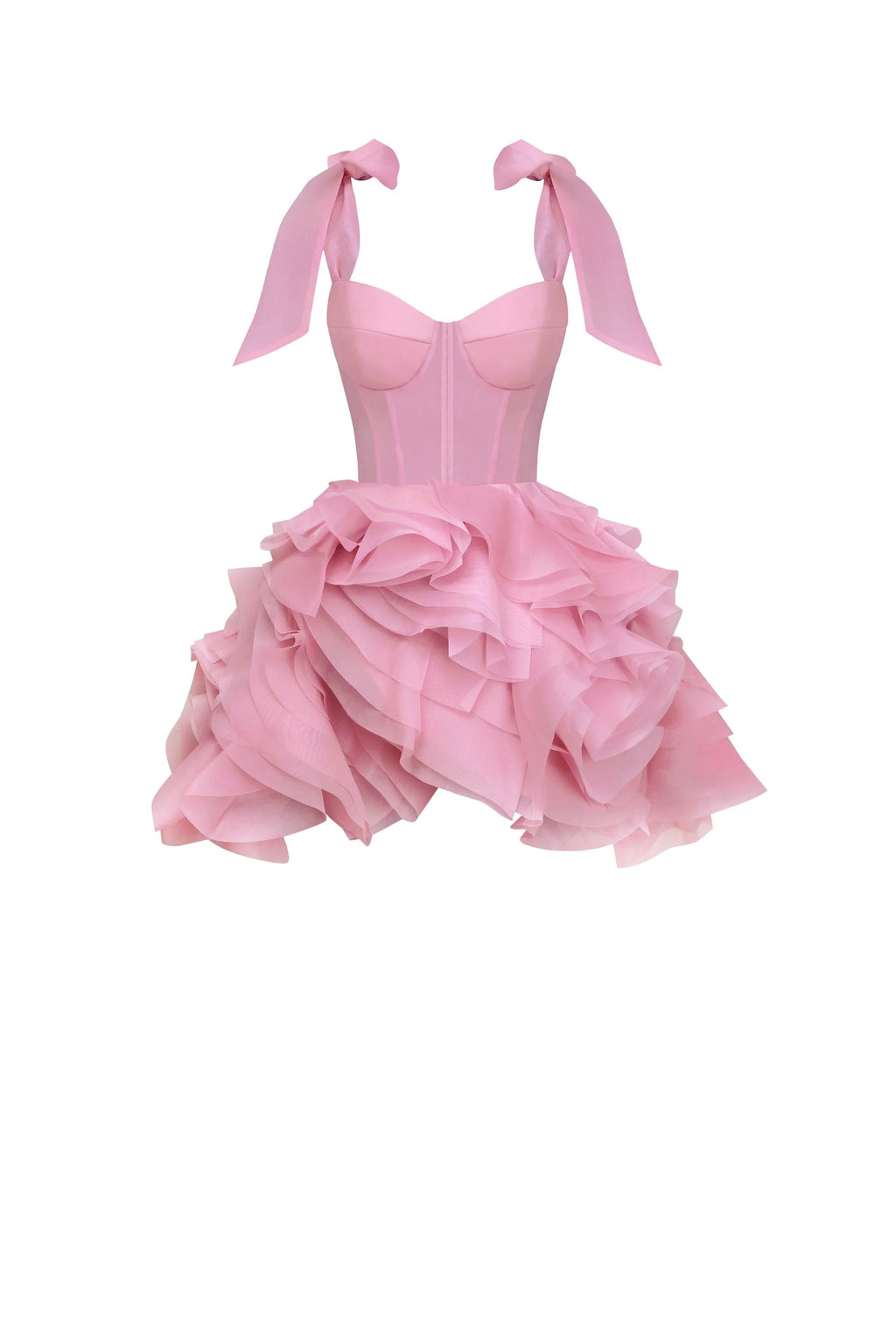 Danceable mini with ruched flower appliques Garden of Eden
