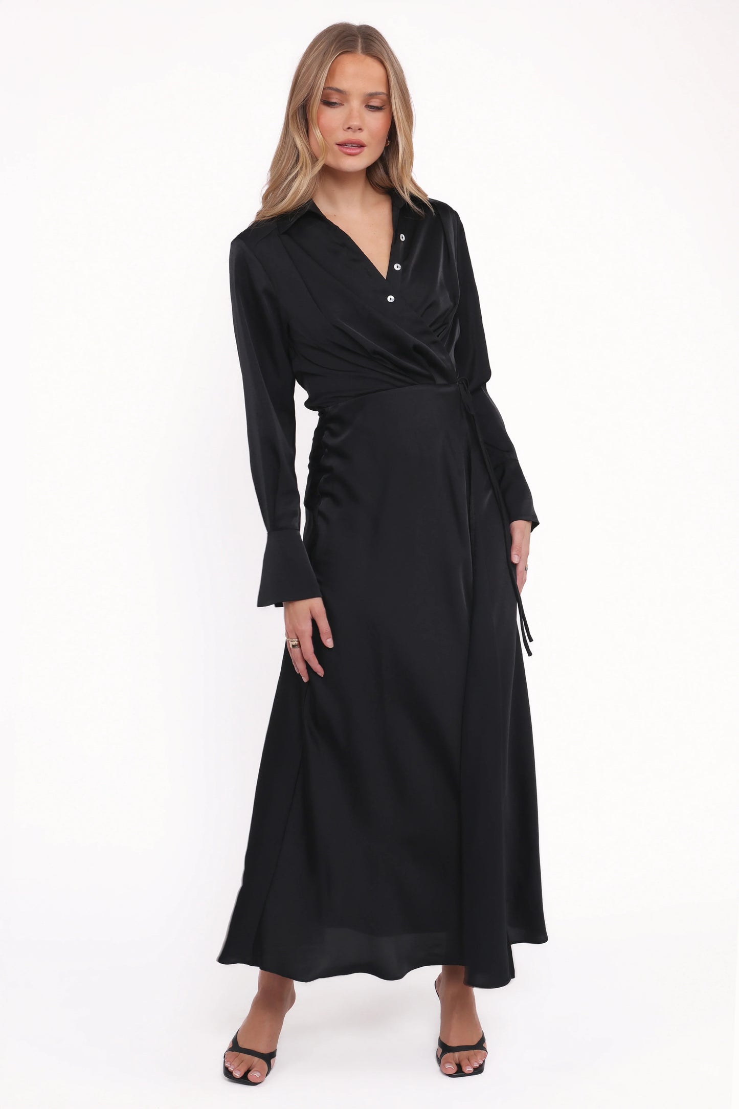 Verna Long Sleeve Maxi Dress Black