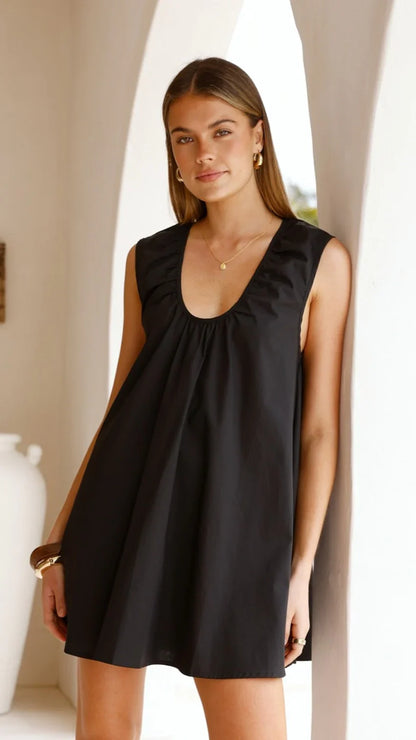 Vanessa Oversized Mini Dress Black