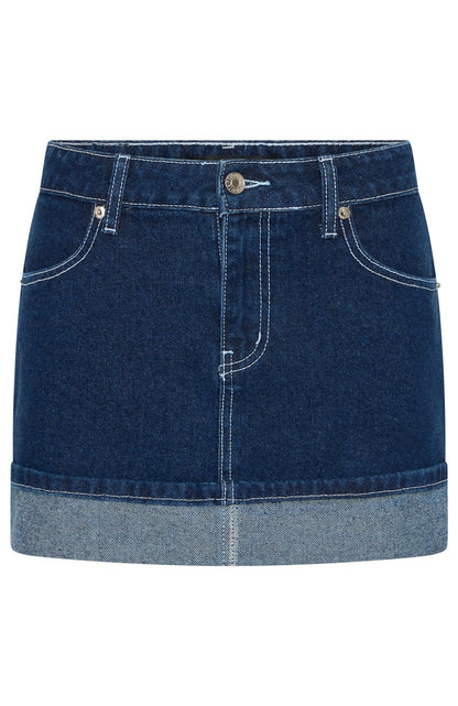 Charlotte Denim Mini Skirt Dark Indigo