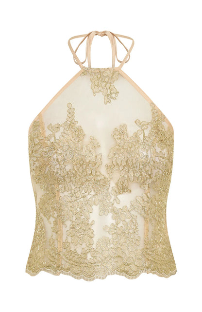 Now And Forever Halter Top Gold