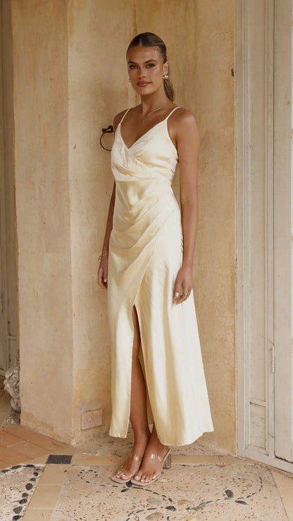 Elsa Midi Dress Yellow