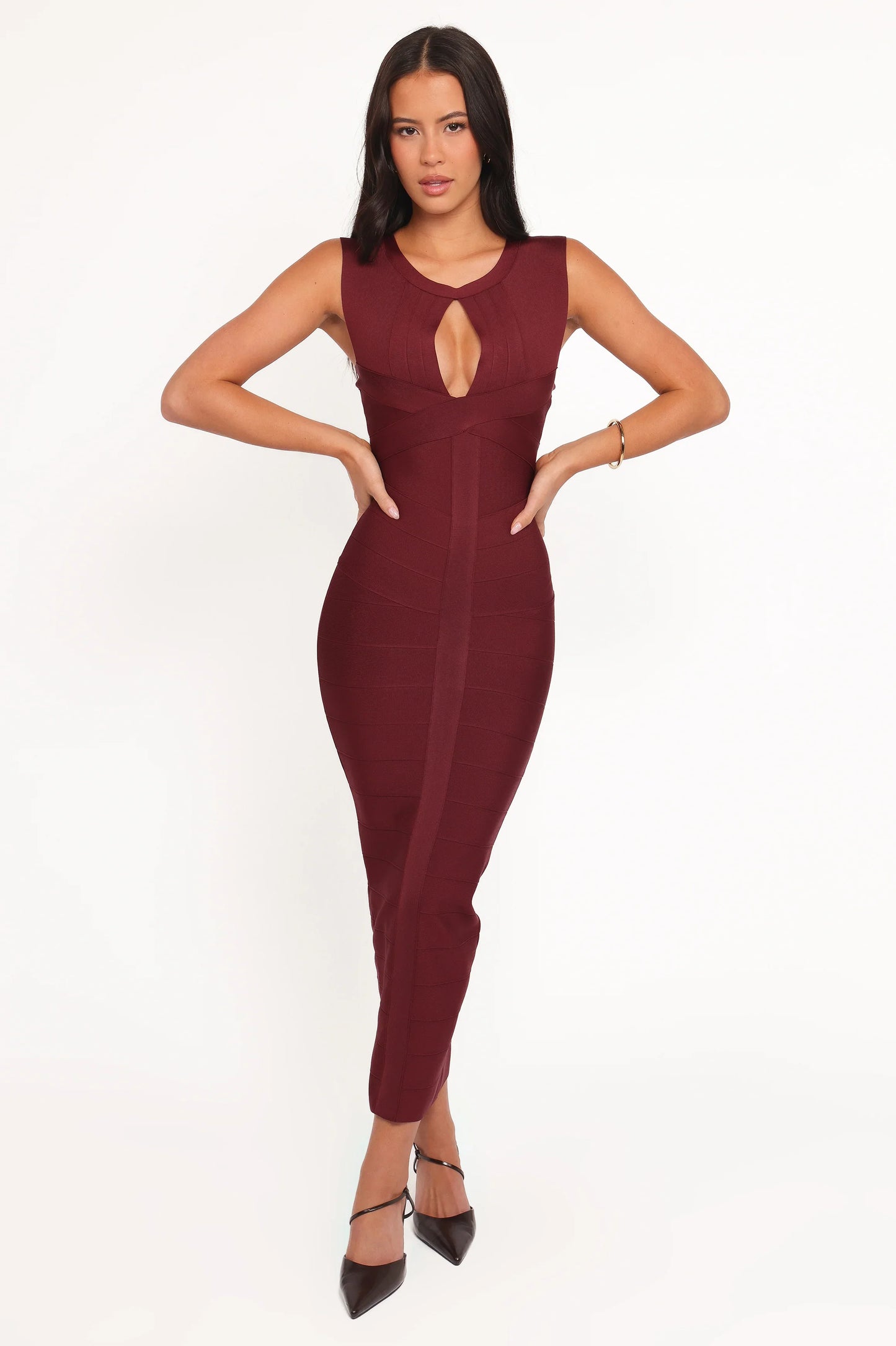 Josiah Midi Dress Burgundy