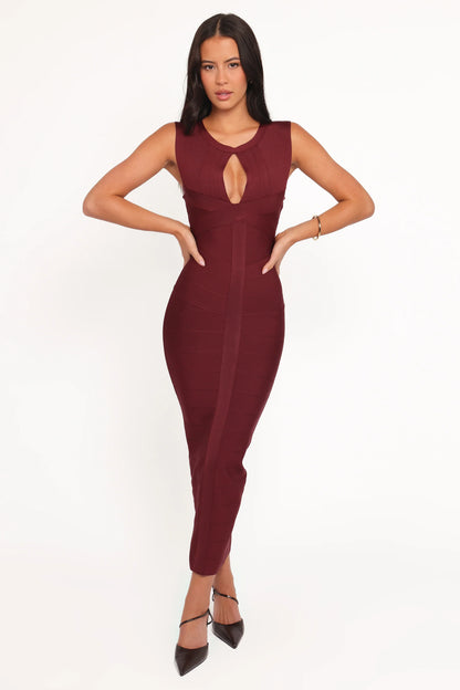 Josiah Midi Dress Burgundy