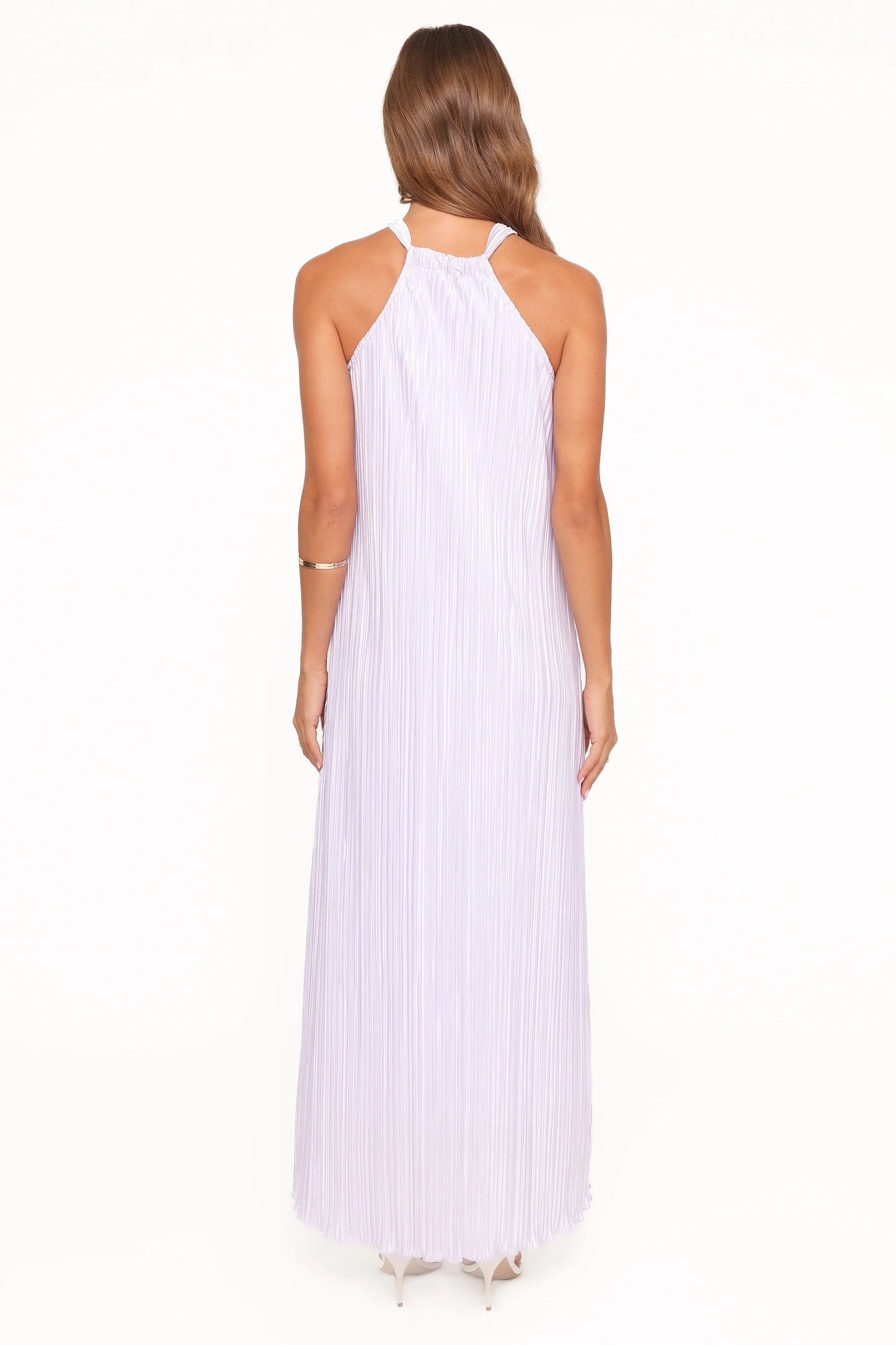 Melody Plisse Halter Maxi Dress Lavender