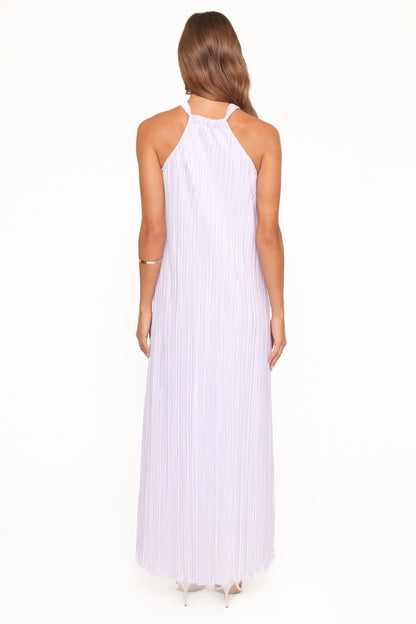 Melody Plisse Halter Maxi Dress Lavender