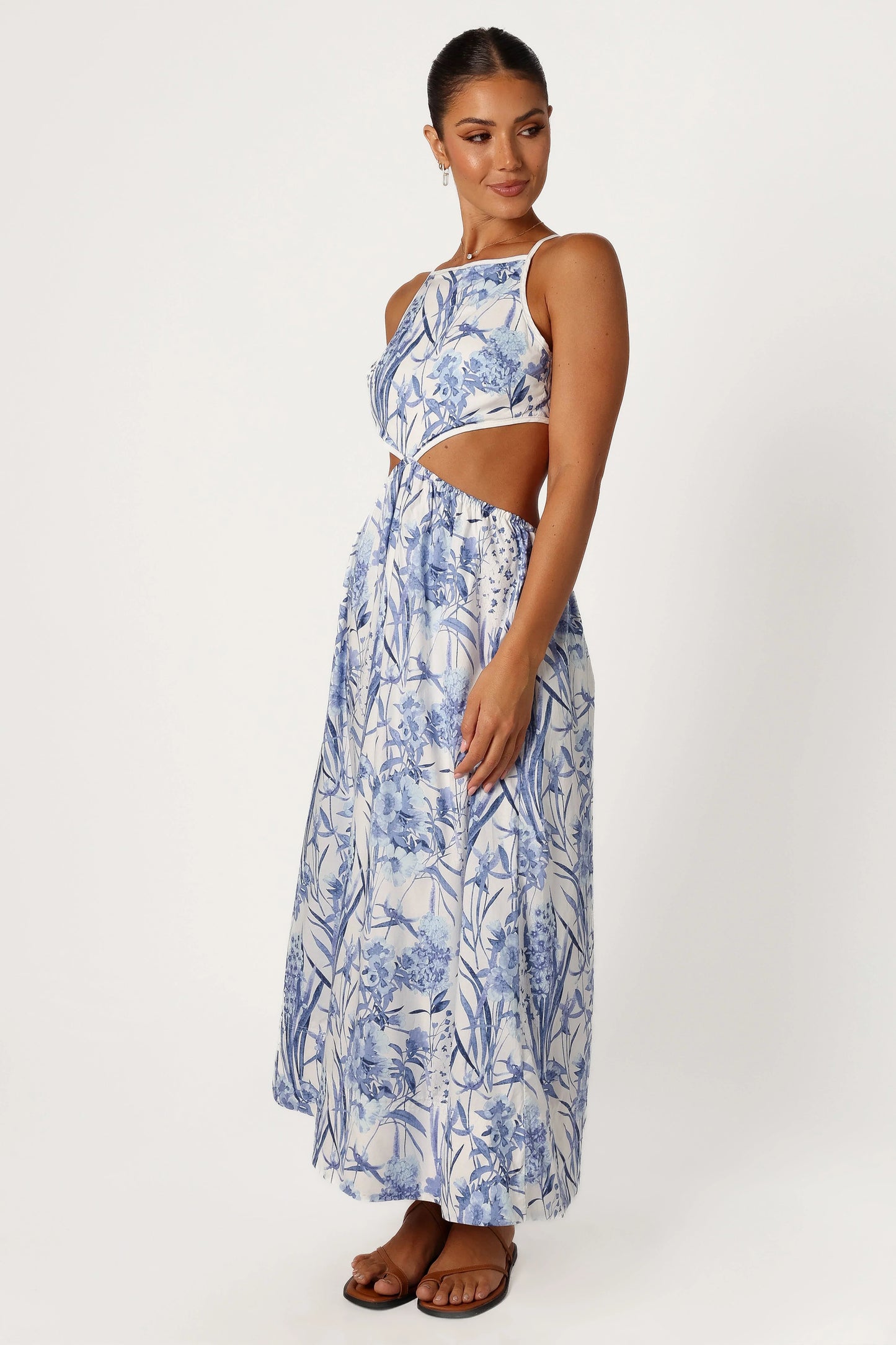 Sena Midi Dress Blue Floral