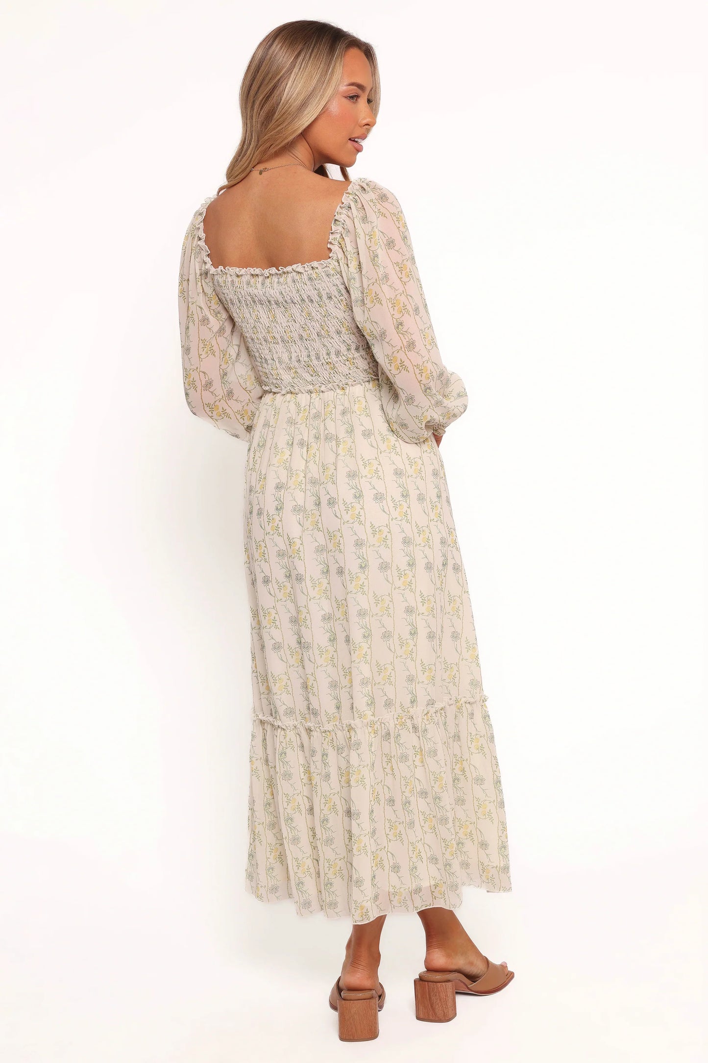 Keziah Long Sleeve Maxi Dress Yellow Floral