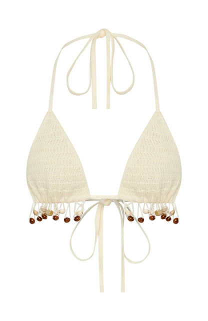 One More Time Crochet Top Off White